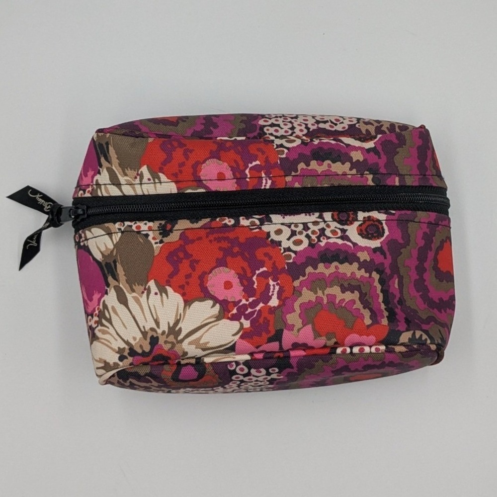 Vera Bradley Cosmetic Bag Makeup Pouch Floral Print Zippered Pouch Organizer